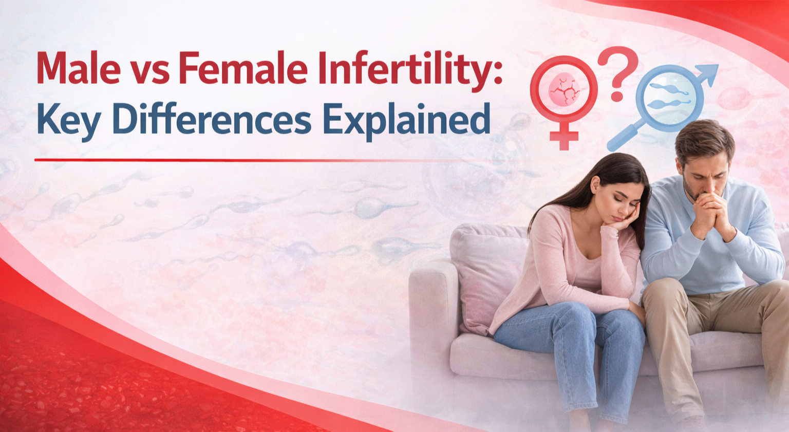 Male vs female infertility differences showing causes, diagnosis and treatment options